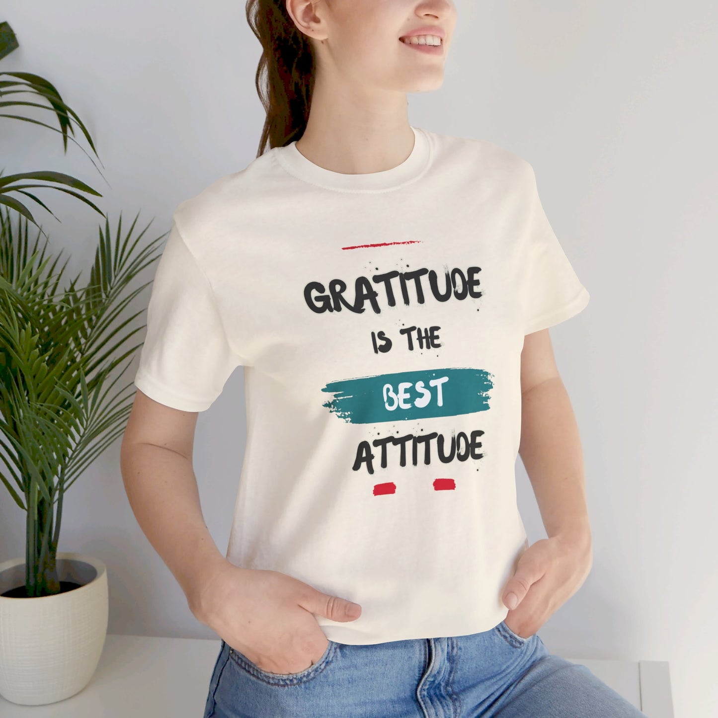 Gratitude Best Attitude Unisex Jersey Short Sleeve Tee