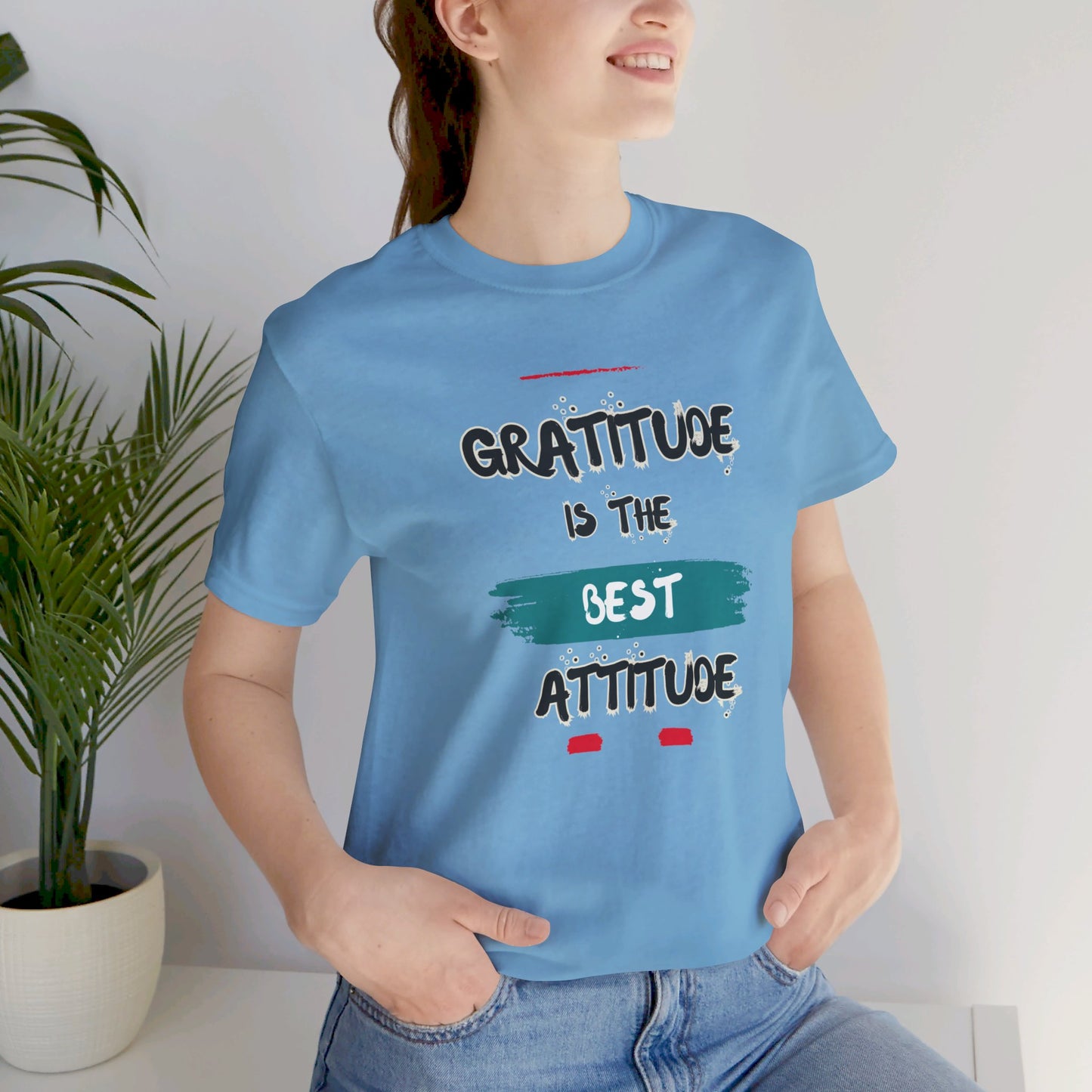 Gratitude Best Attitude Unisex Jersey Short Sleeve Tee